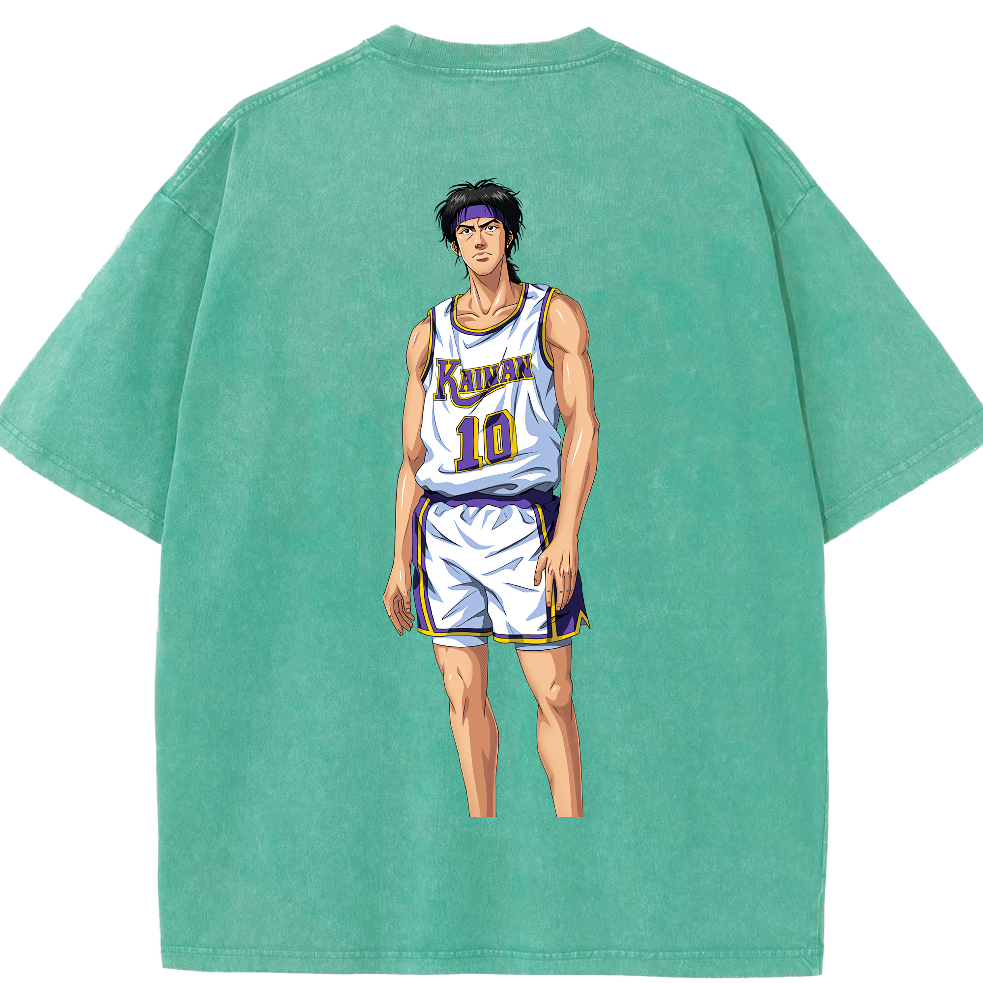SLAM DUNK／スラムダンク 綿100% ヴィンテージ風 半袖Tシャツ（背面プリント）
